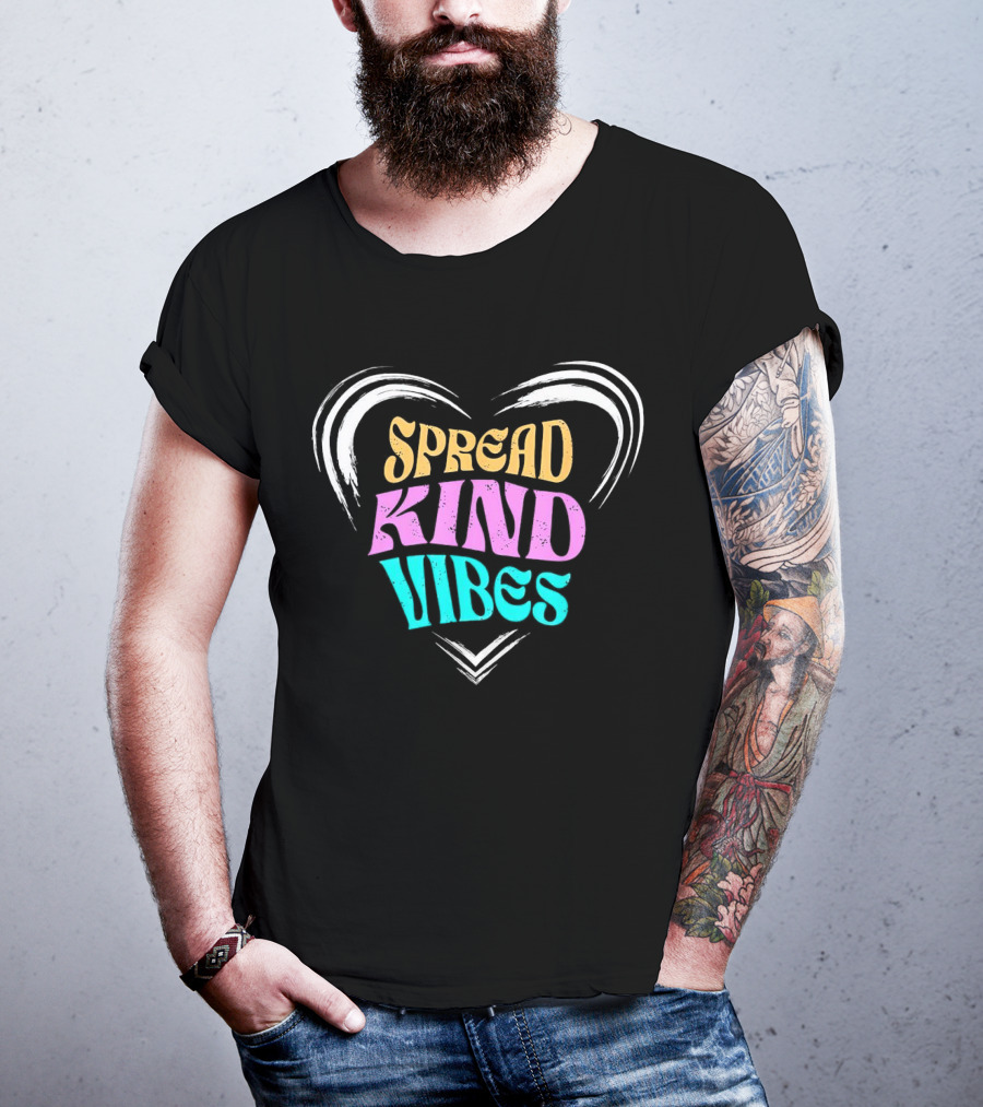 Spread Kind Vibes Colorful Heart T-Shirt