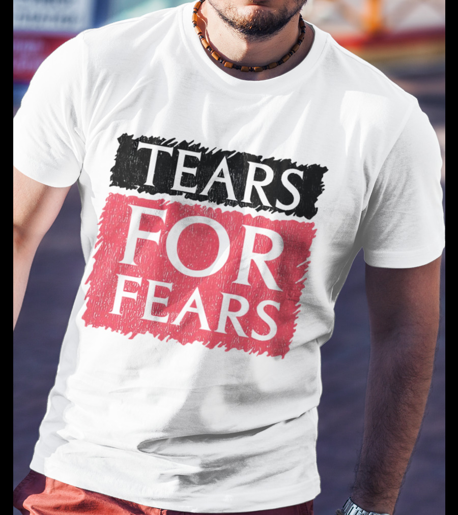 Tears For Fears Text In Black On Pink Background T-Shirt