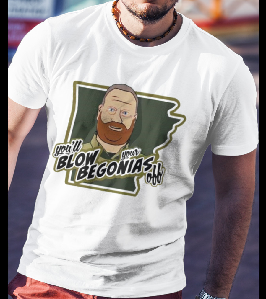 Chief Bradley Taylor You'll Blow Your Begonias Off Hazen Police T-Shirt