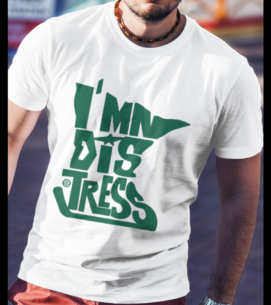 I MN Dis Tress Minnesota Silhouette And Hockey Stick T-Shirt