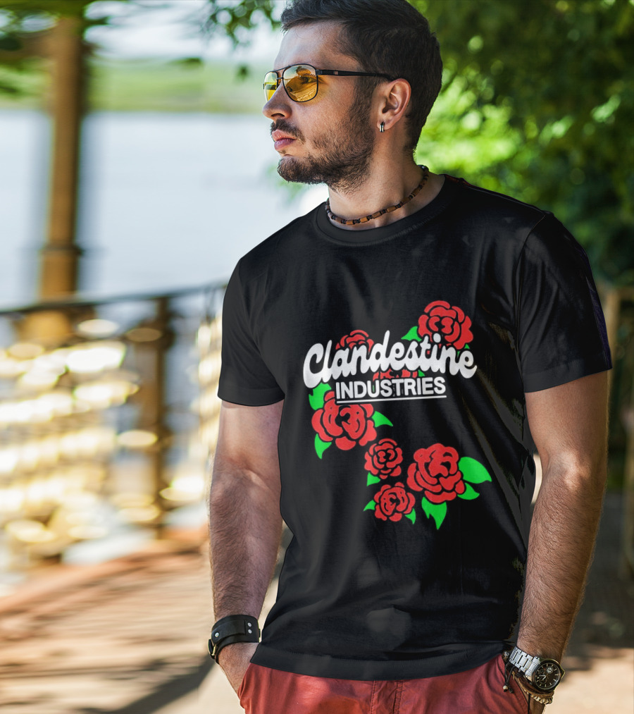 Clandestine Industries Intricate Brand Of Roses T-Shirt
