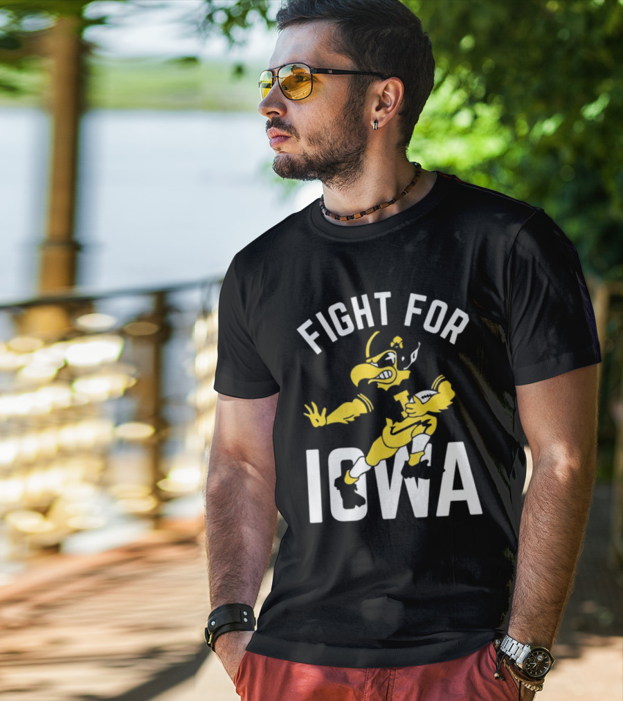 Iowa Hawkeyes Fight For Iowa Mascot Football T-Shirt