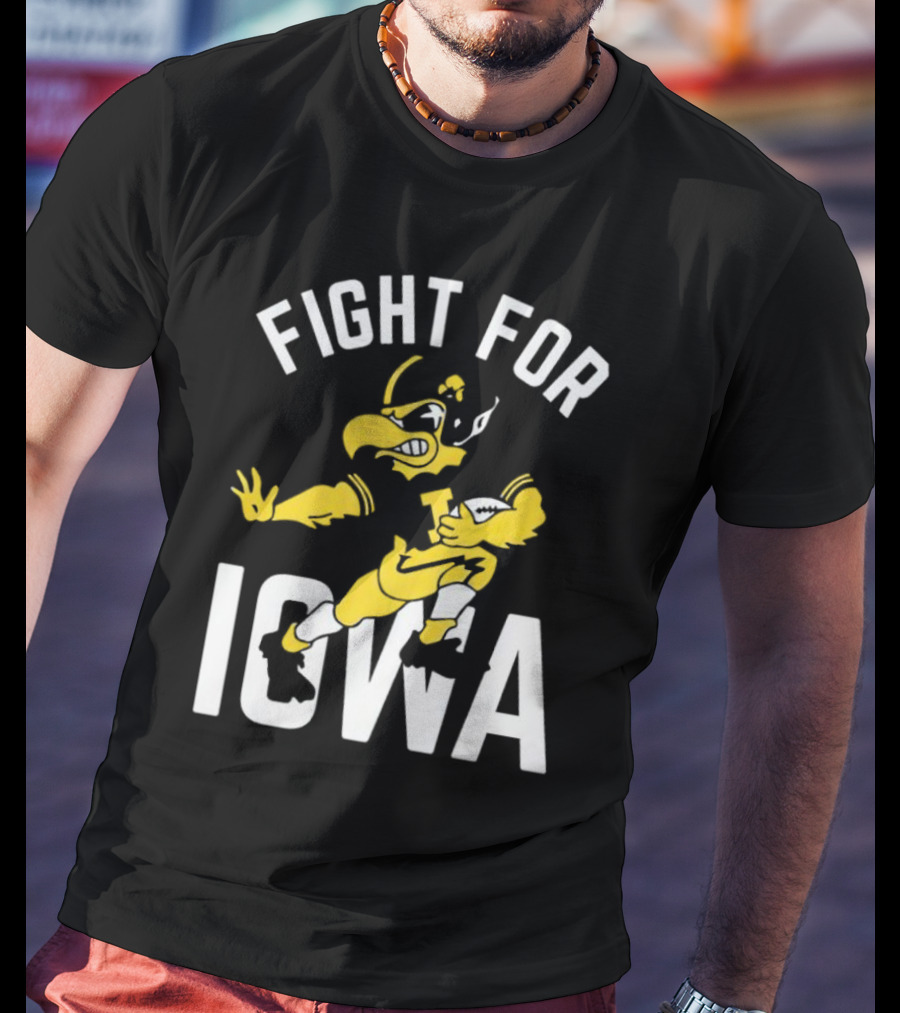 Iowa Hawkeyes Fight For Iowa Mascot Football T-Shirt