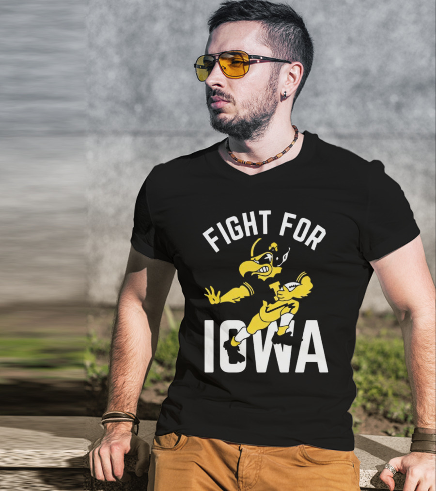 Iowa Hawkeyes Fight For Iowa Mascot Football T-Shirt