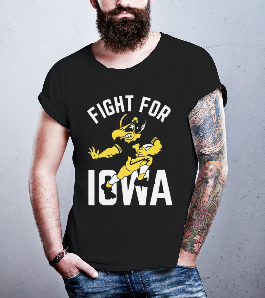 Iowa Hawkeyes Fight For Iowa Mascot Football T-Shirt