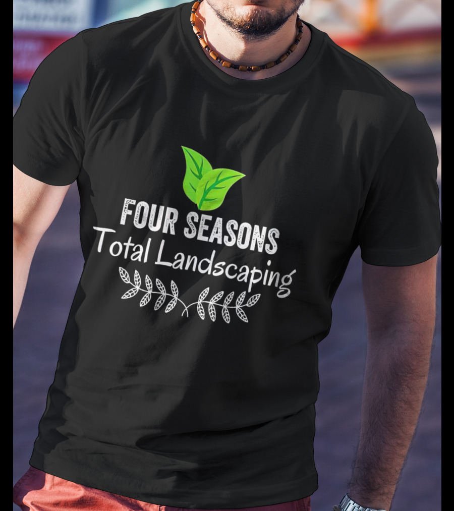 Four Seasons Total Landscaping Green Leaf Emblem T-Shirt