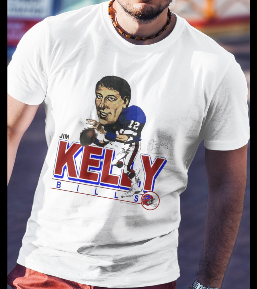 JIM KELLY BUFFALO BILLS SIGNATURE CARICATURE KELLY BILLS T-Shirt