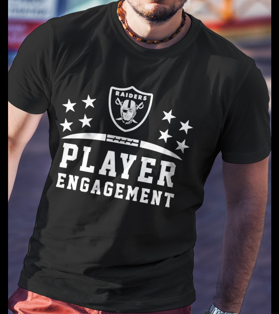 Las Vegas Raiders Player Engagement NFL Logo Stars T-Shirt