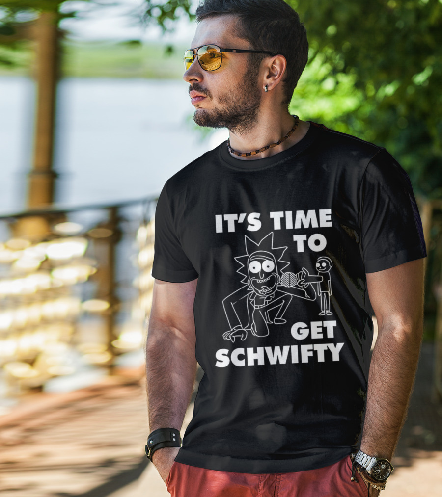 It's Time To Get Schwifty Character Holding Microphone Sketch T-Shirt