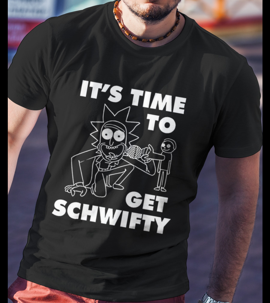 It's Time To Get Schwifty Character Holding Microphone Sketch T-Shirt