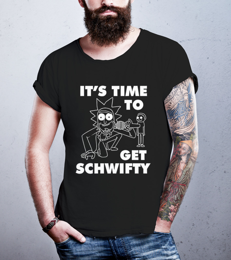 It's Time To Get Schwifty Character Holding Microphone Sketch T-Shirt