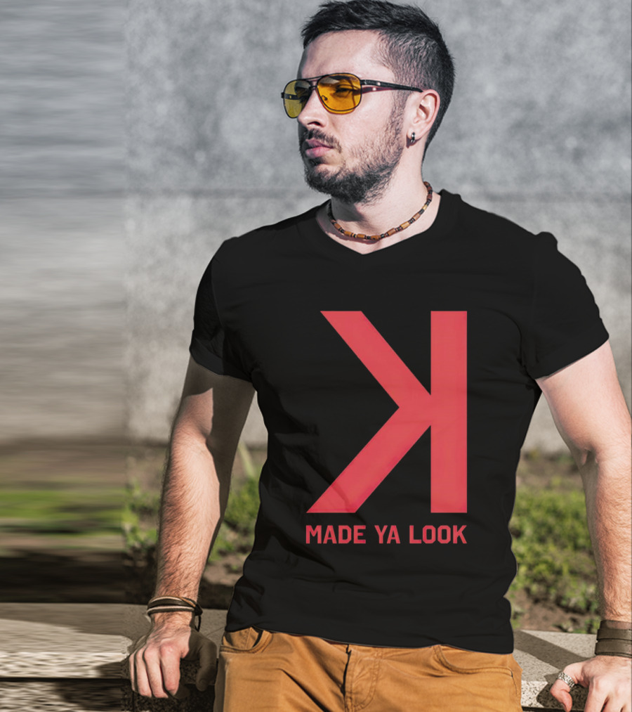 Made Ya Look Backwards K Baseball Strikeout Fan T-Shirt
