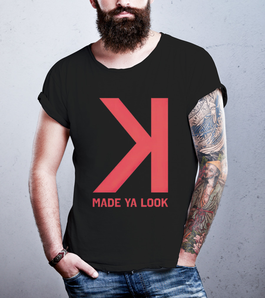 Made Ya Look Backwards K Baseball Strikeout Fan T-Shirt
