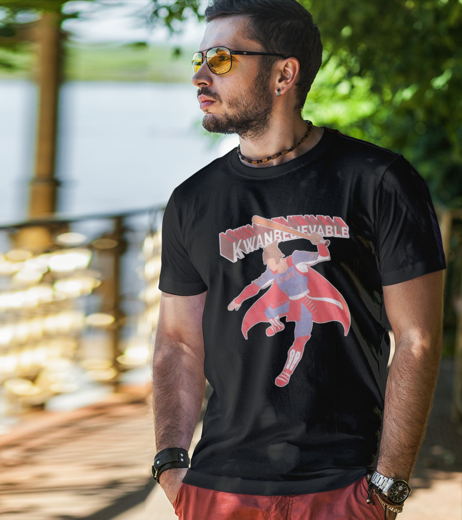 Kwanbelievable Cleveland Guardians Warrior Hero Baseball T-Shirt