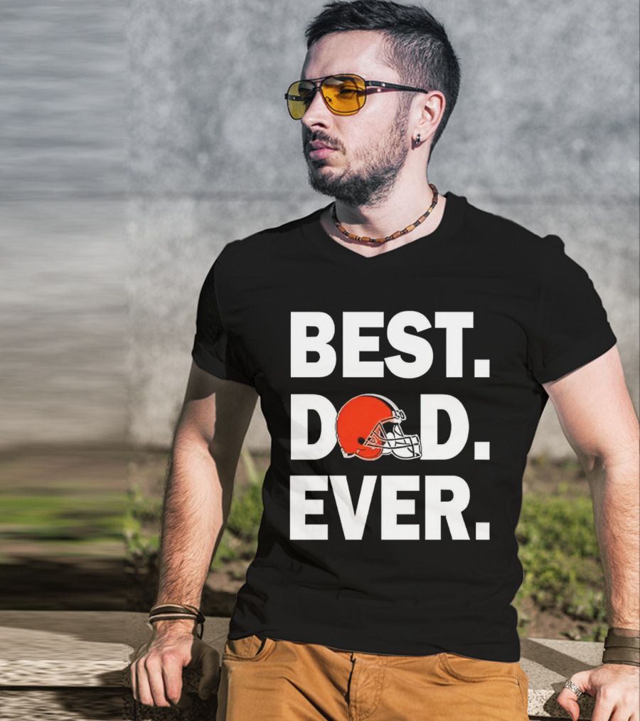 Cleveland Browns Best Dad Ever Football Helmet T-Shirt
