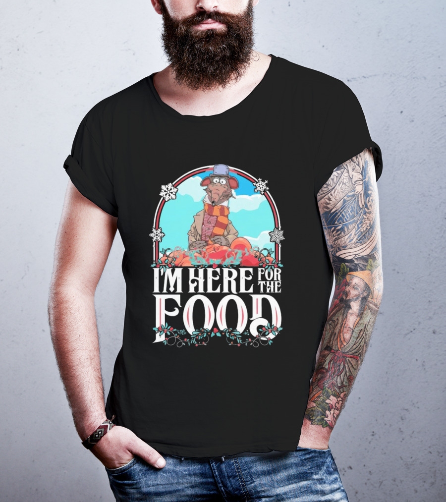 I'm Here For The Food Funny Rat Chef Winter Scarf T-Shirt