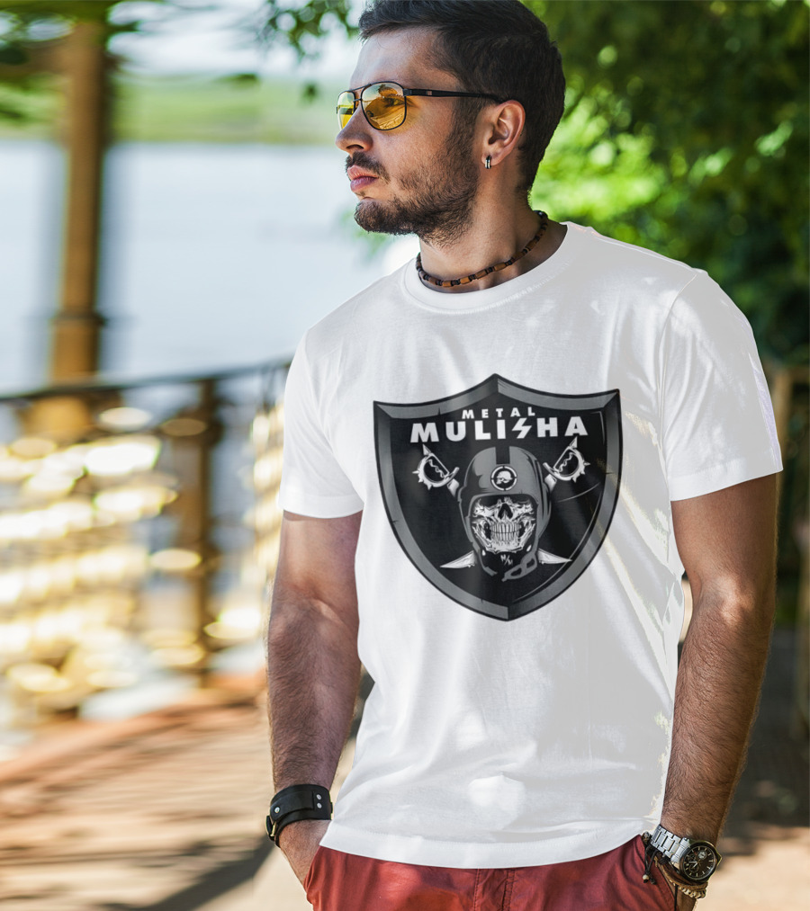 Las Vegas Raiders Skull Metal Mulisha Shield Halloween Helmets Swords T-Shirt