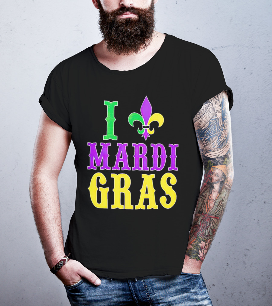 I ❤️ Mardi Gras Fleur-de-Lis T-Shirt