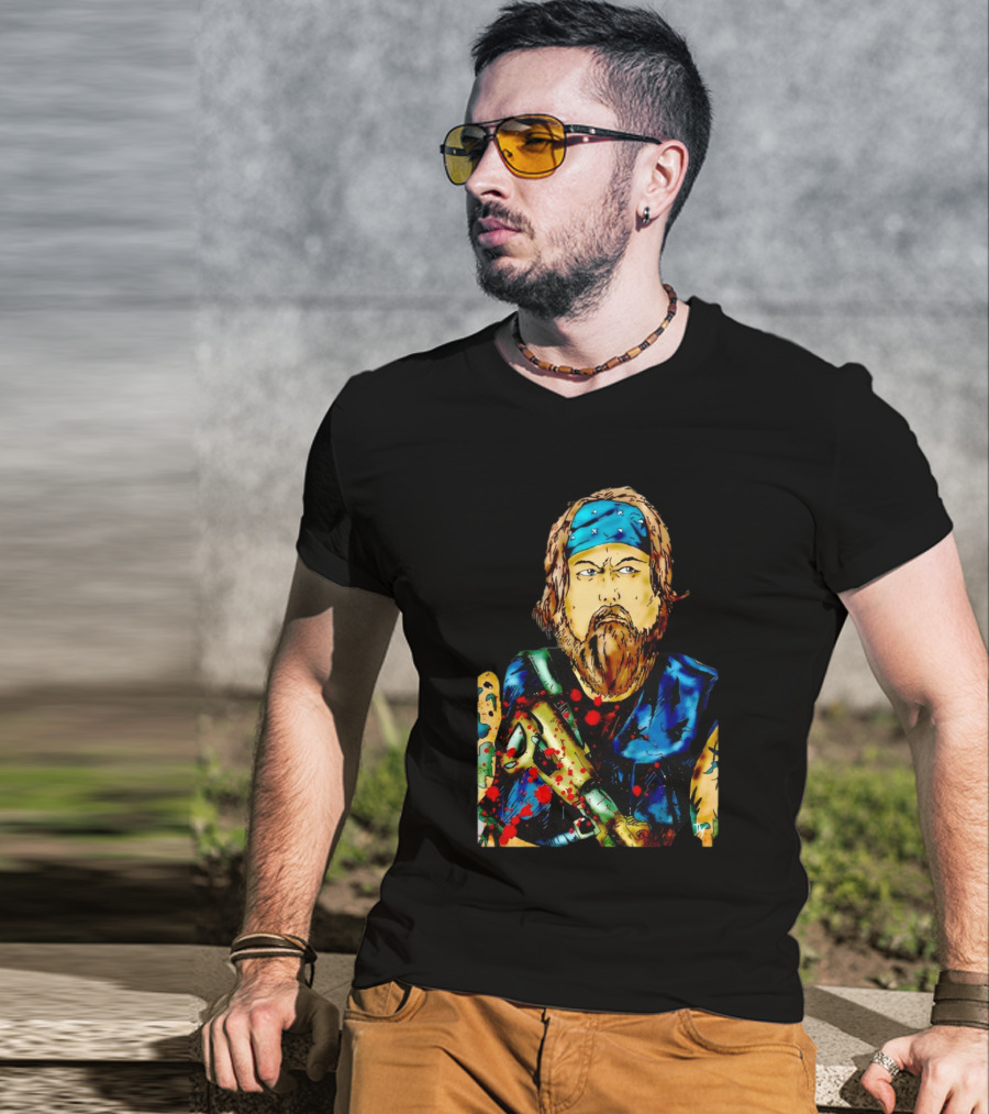Savior TKO TKO Artist Print Bearded Bandana Warrior T-Shirt