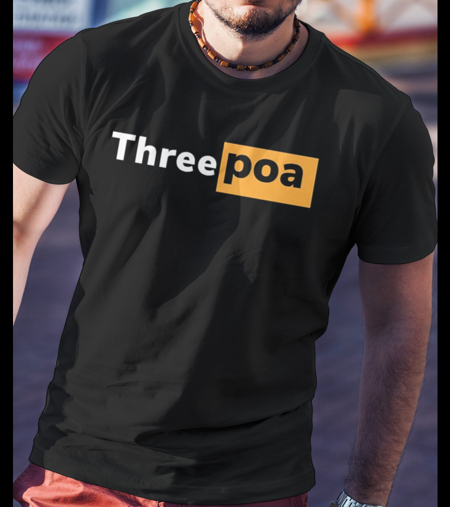 Threepoa Hub Classic Style Text Bold Minimalist Contrast T-Shirt