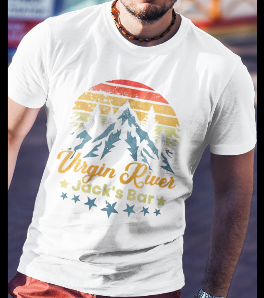 Virgin River Jack's Bar Retro Mountain Sunset Stars T-Shirt