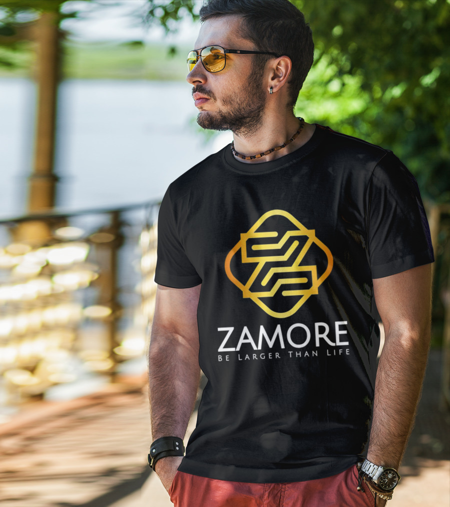 Zamore Be Larger Than Life Gold Geometric T-Shirt