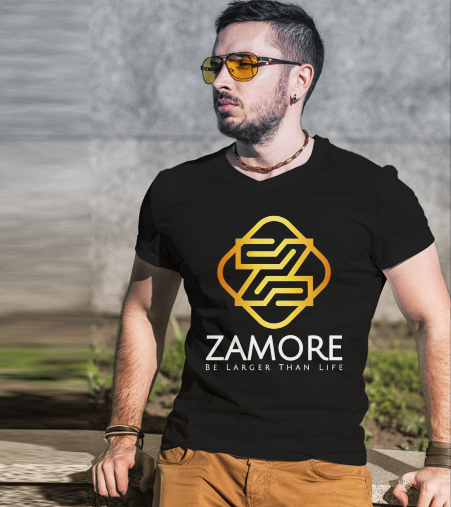 Zamore Be Larger Than Life Gold Geometric T-Shirt