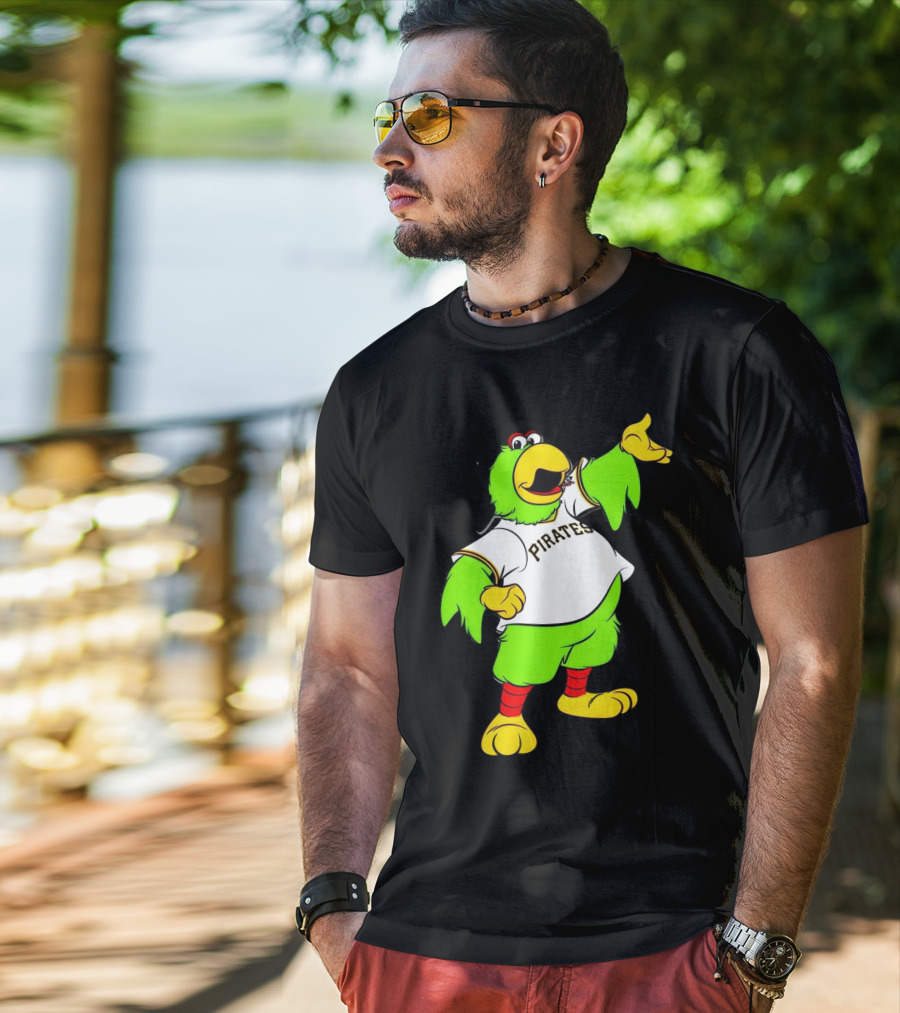 Pittsburgh Pirates Parrot Mascot Cheerful T-Shirt