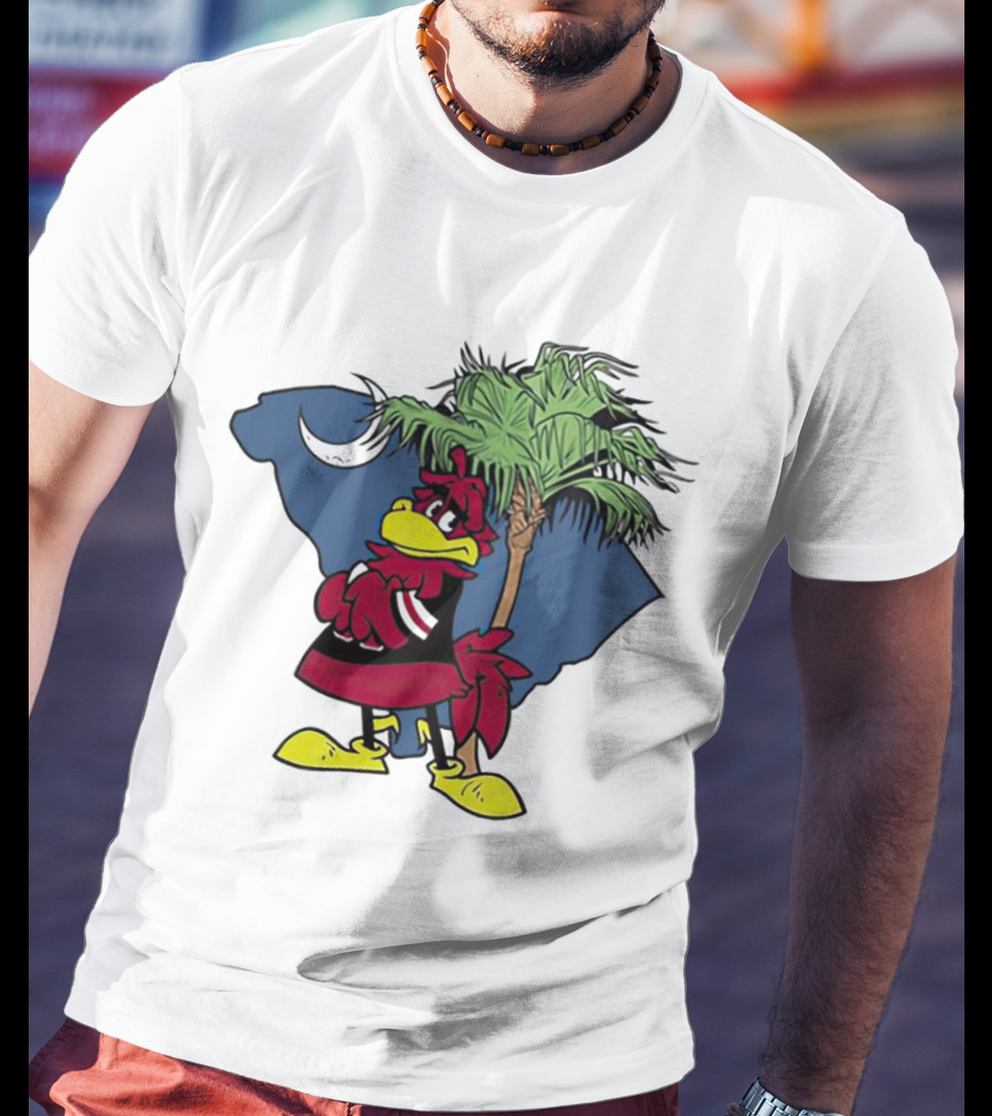 South Carolina Gamecocks Mascot State Emblem Palmetto Tree And Crescent Moon T-Shirt
