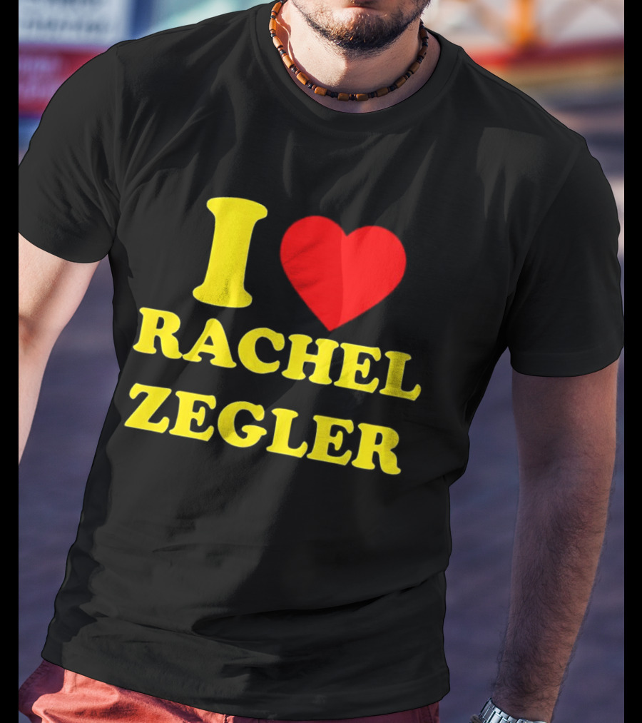 I Love Rachel Zegler Bold Yellow Letters With Red Heart T-Shirt