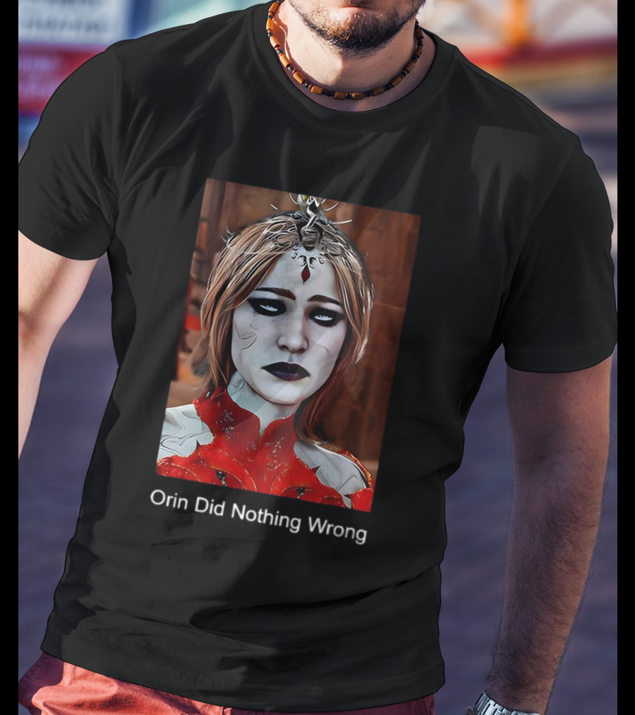 Orin Did Nothing Wrong Mysterious Woman With Dark Makeup And Red T-Shirt