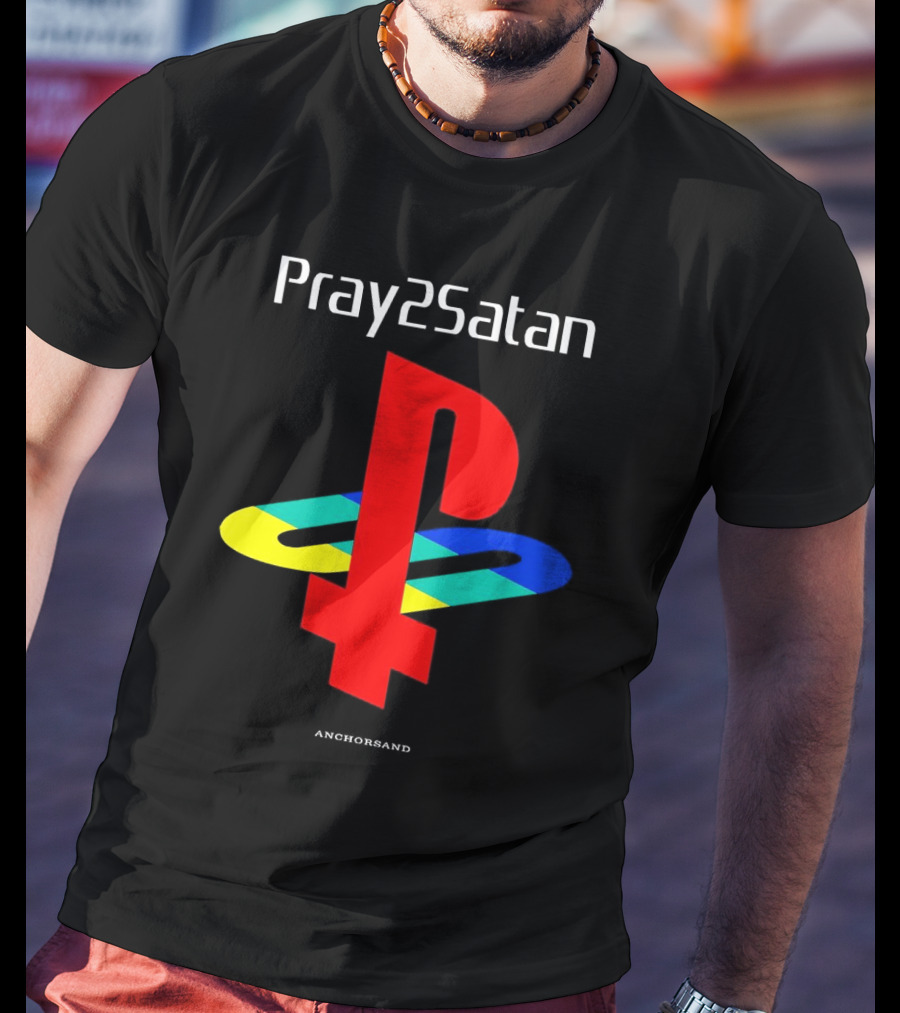 Pray2Satan Anchorsand Playstation T-Shirt