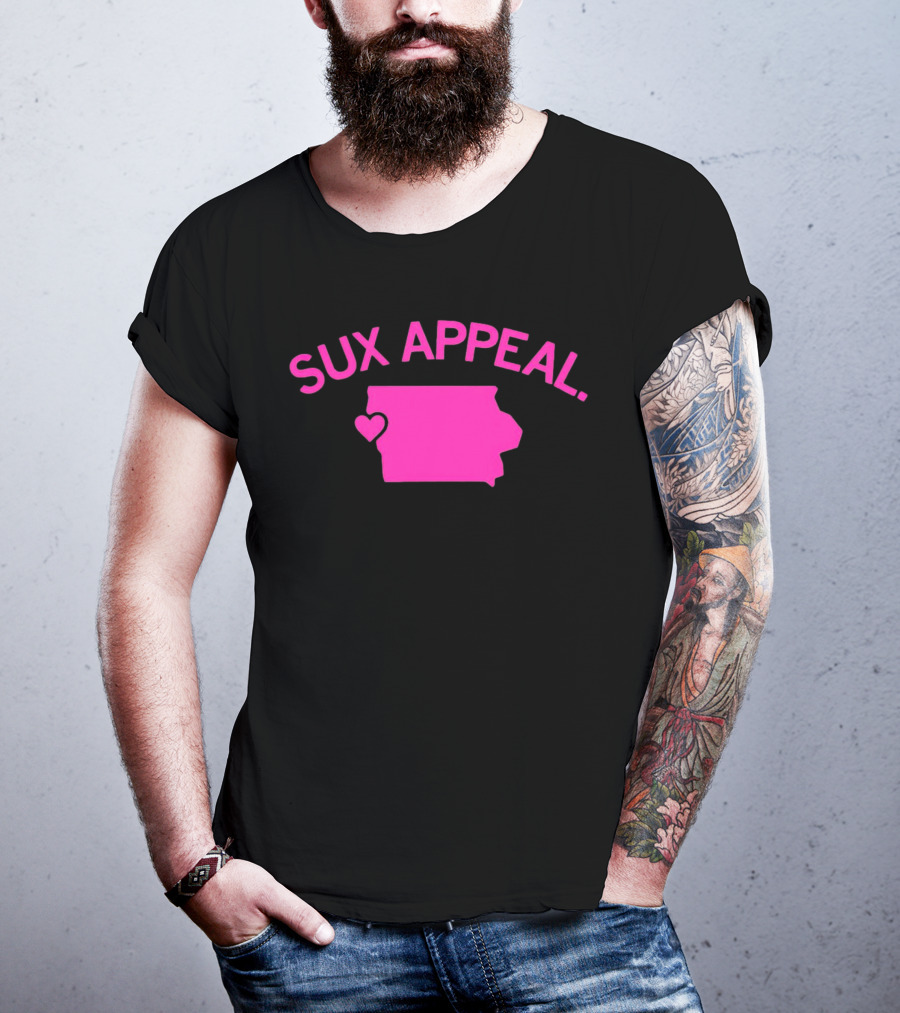 Sux Appeal Pink Iowa Heart Map T-Shirt