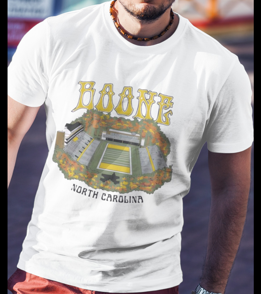 Boone Stadium North Carolina Football Field Surrounded By Autumn Foliage T-Shirt