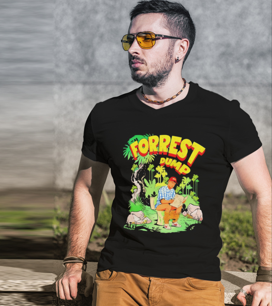 FORREST DUMP CARTOON TOILET JUNGLE READING T-Shirt