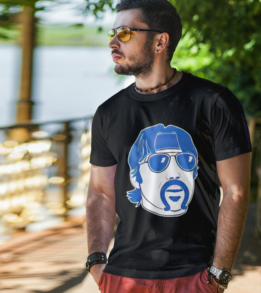 Minshew Mania Indianapolis Colts Iconic Quarterback Mustache Sunglasses T-Shirt