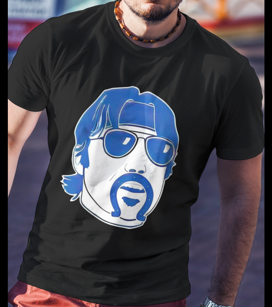 Minshew Mania Indianapolis Colts Iconic Quarterback Mustache Sunglasses T-Shirt