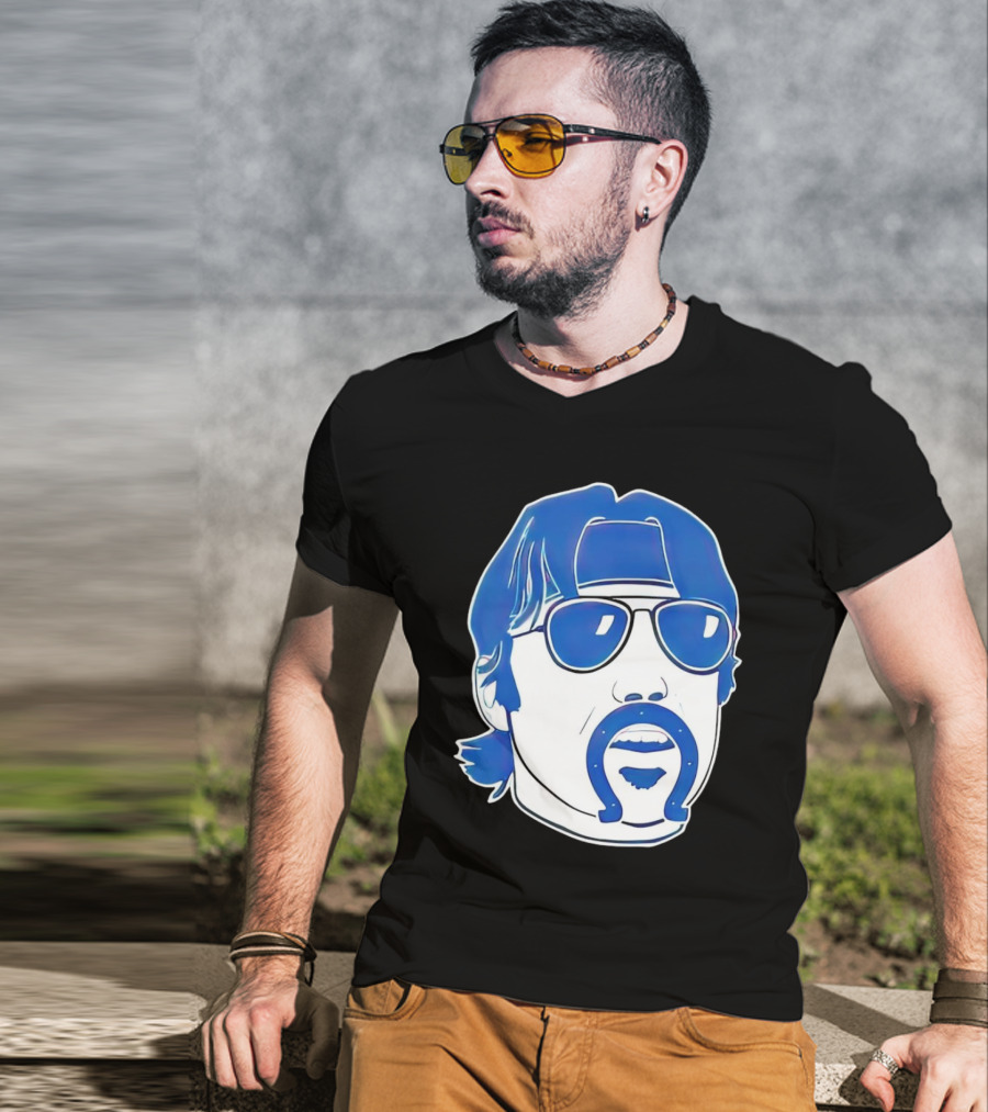Minshew Mania Indianapolis Colts Iconic Quarterback Mustache Sunglasses T-Shirt