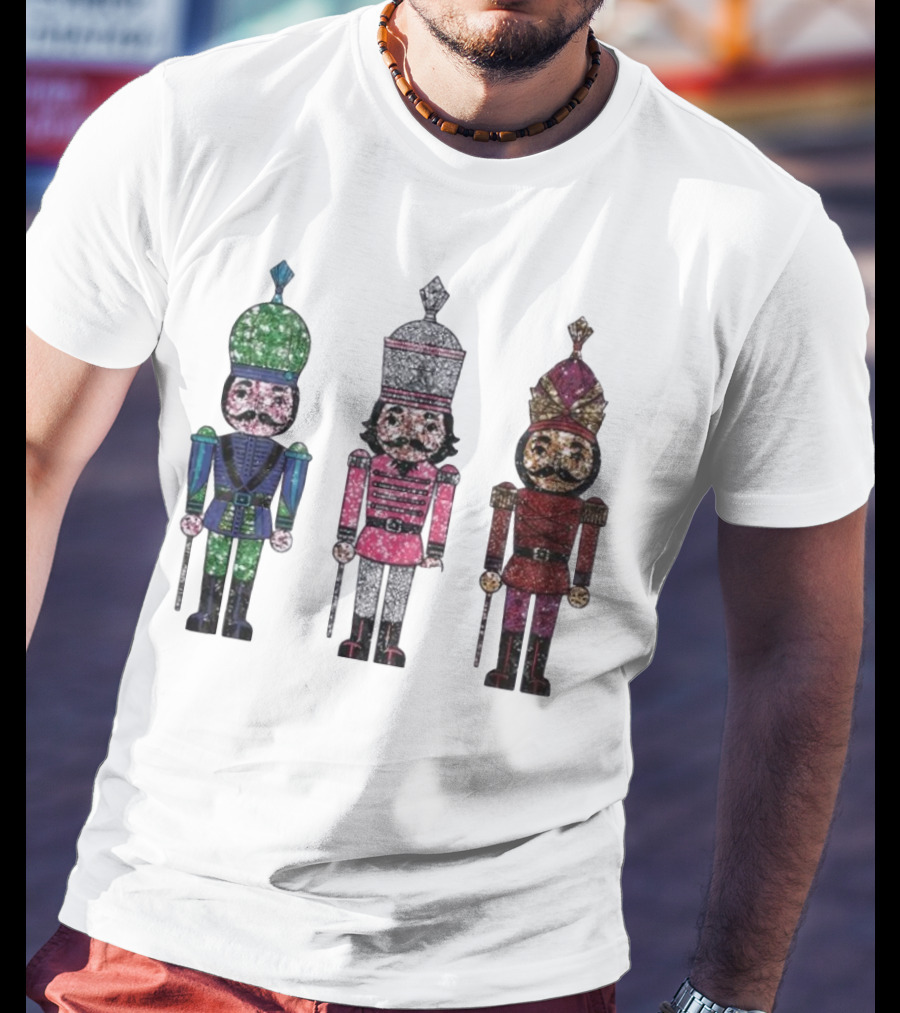 Nutcracker Christmas Glitter Soldiers Trio T-Shirt