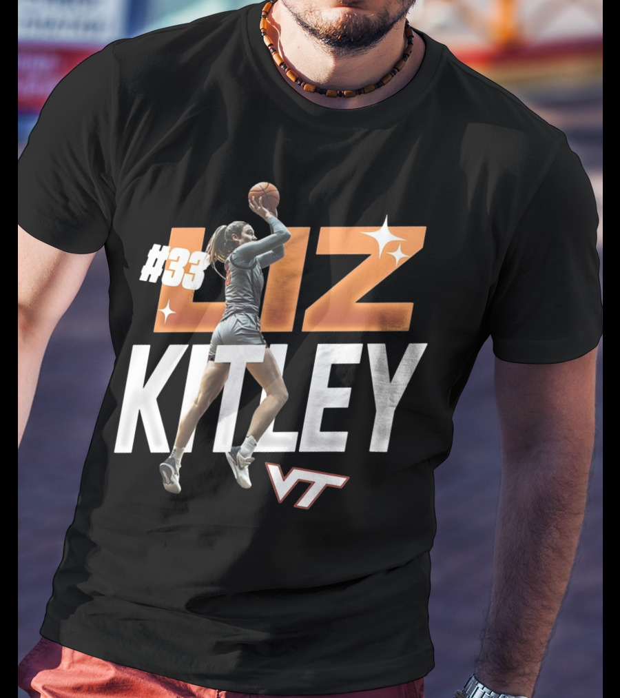 Virginia Tech Liz Kitley #33 VT Basketball Stars T-Shirt