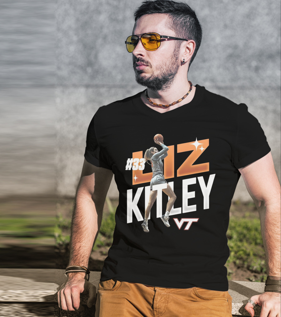 Virginia Tech Liz Kitley #33 VT Basketball Stars T-Shirt