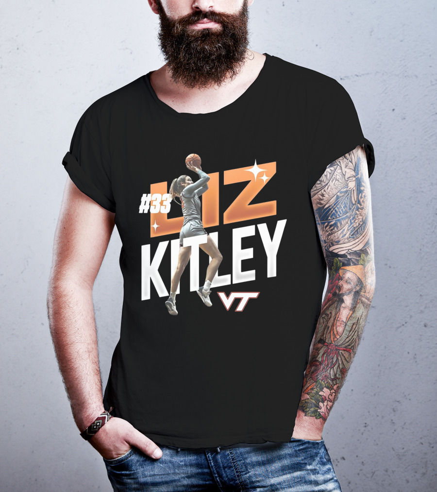 Virginia Tech Liz Kitley #33 VT Basketball Stars T-Shirt