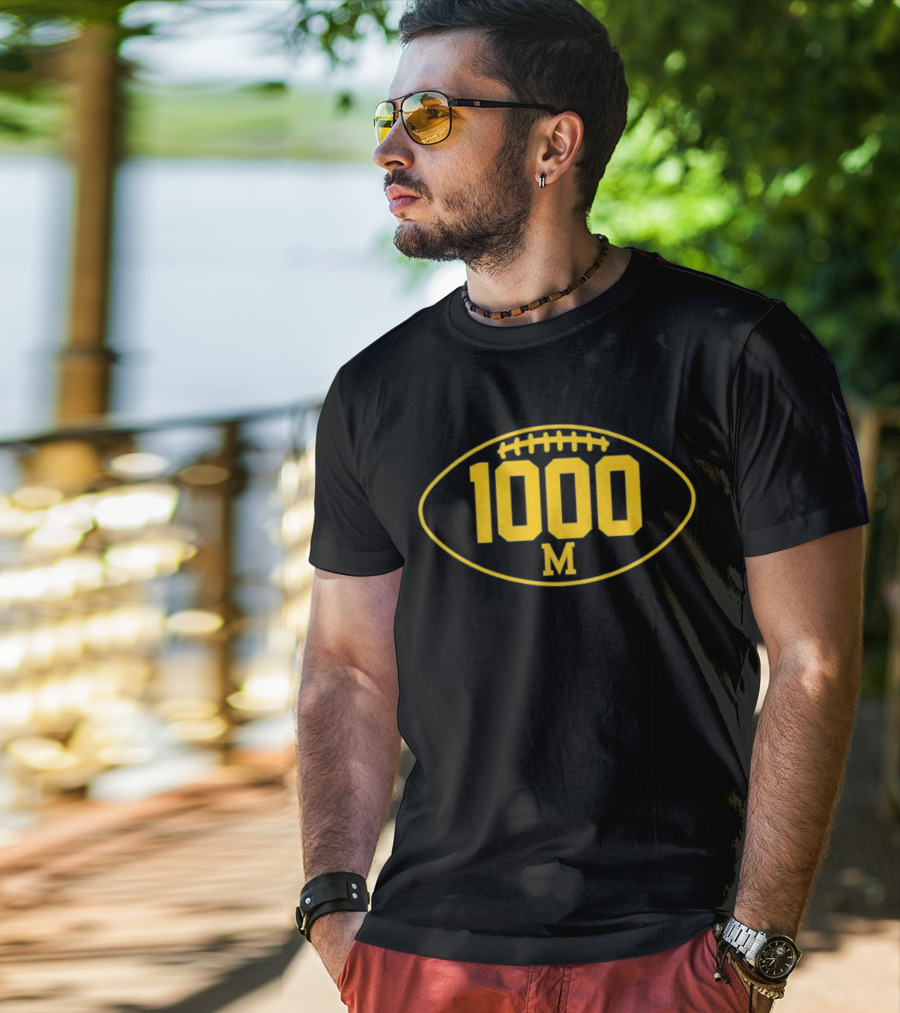 Michigan Wolverines Football 1000 Wins Milestone Achievement T-Shirt