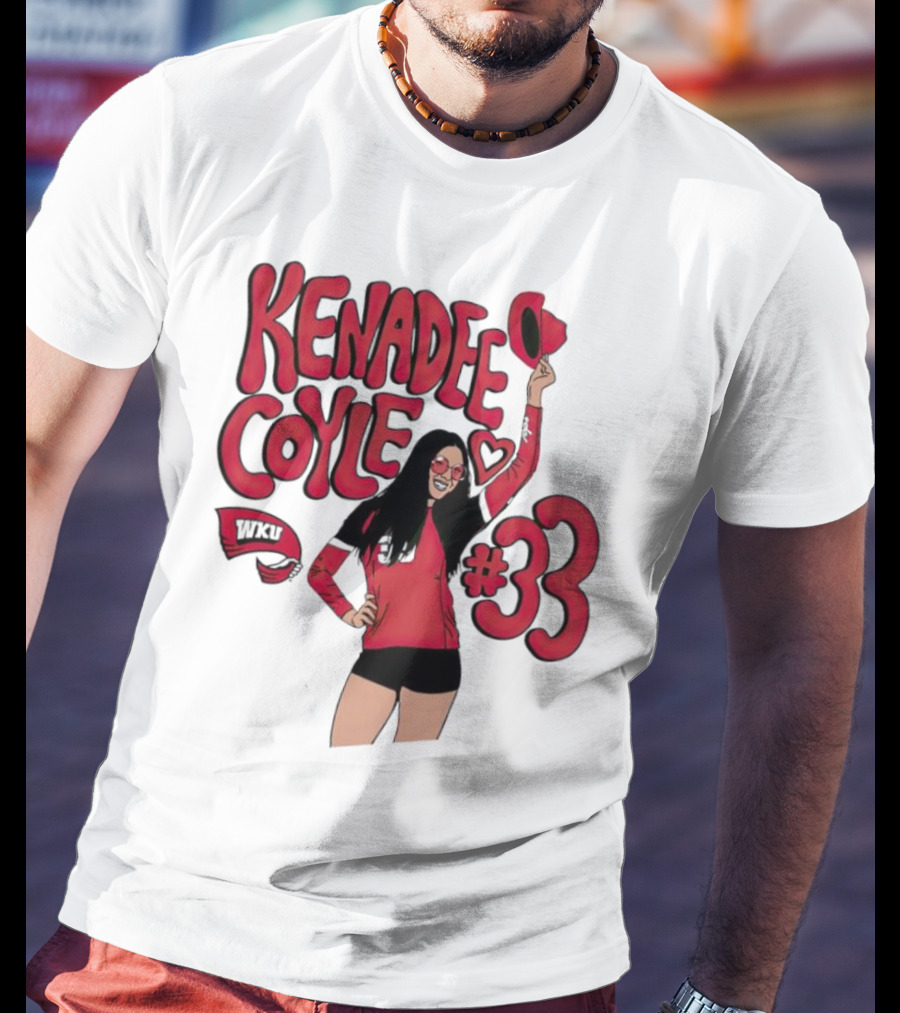 Kenadee Coyle WKU Heart #33 Western Kentucky Hilltoppers Volleyball T-Shirt