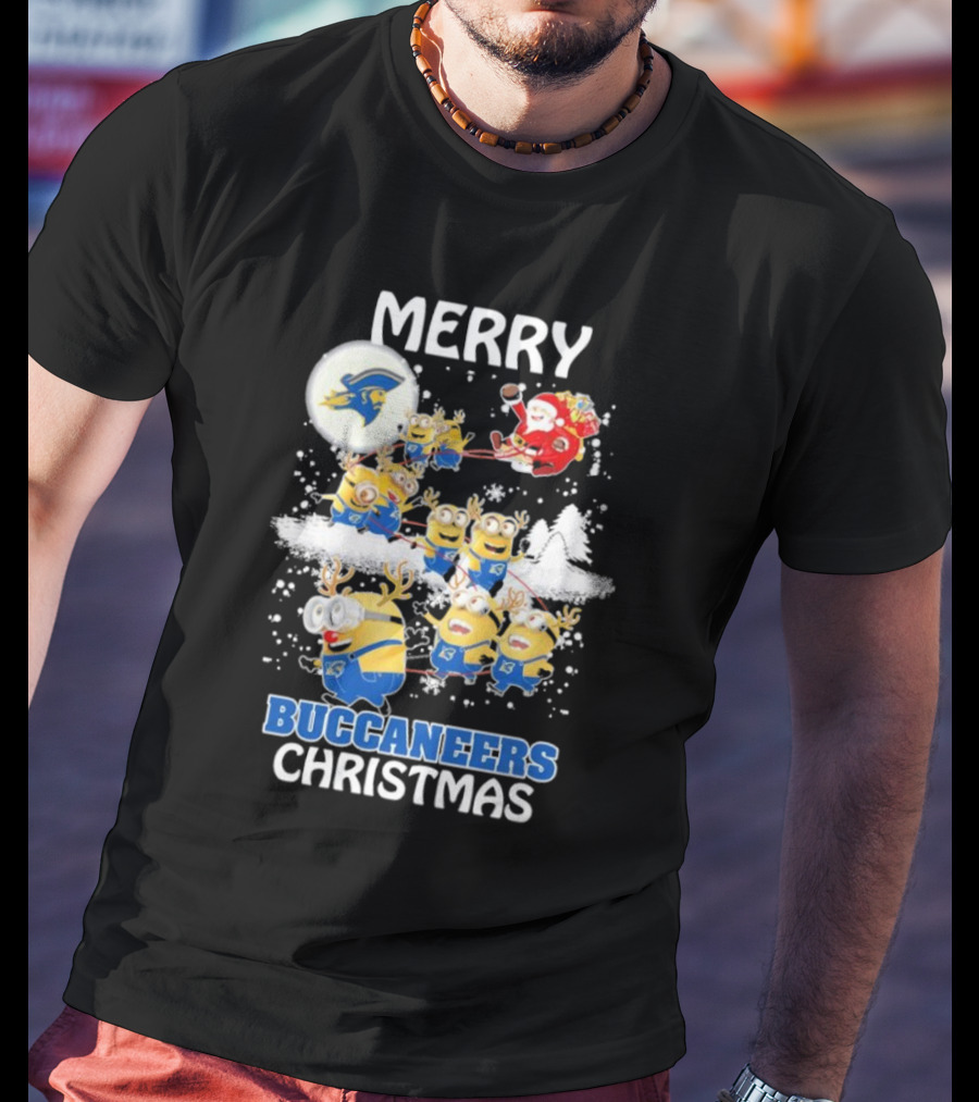 Merry Buccaneers Christmas Minions East Tennessee State Santa T-Shirt