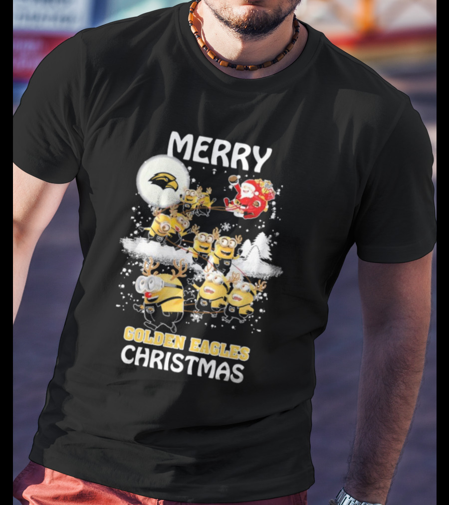 Merry Minions Southern Miss Golden Eagles Christmas T-Shirt