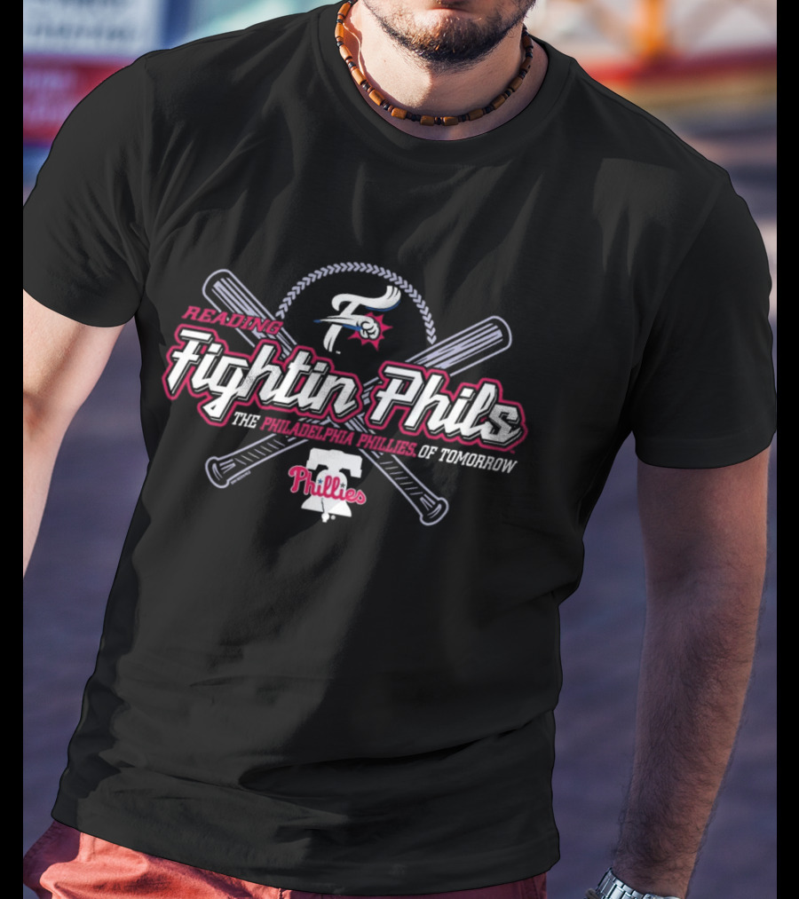 Reading Fightin Phils Philadelphia Phillies Of Tomorrow Phillies Logo With Crossed Bats T-Shirt