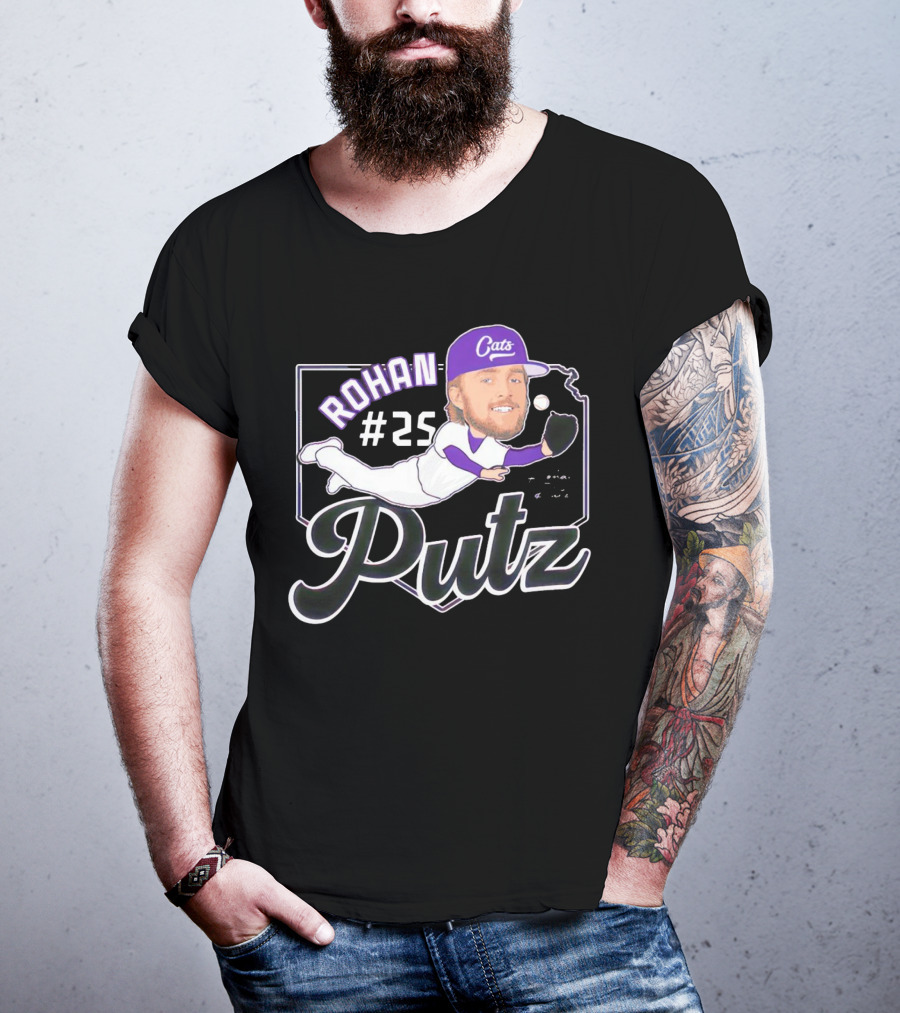 Rohan Putz #25 Kansas State Wildcats Cats Outfielder Signature T-Shirt