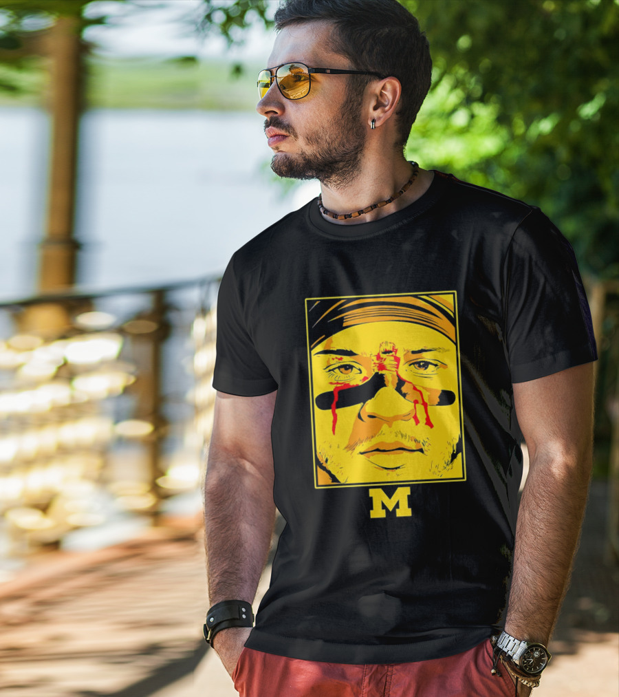 Blake Corum Game Face Michigan Wolverines Football Yellow M T-Shirt