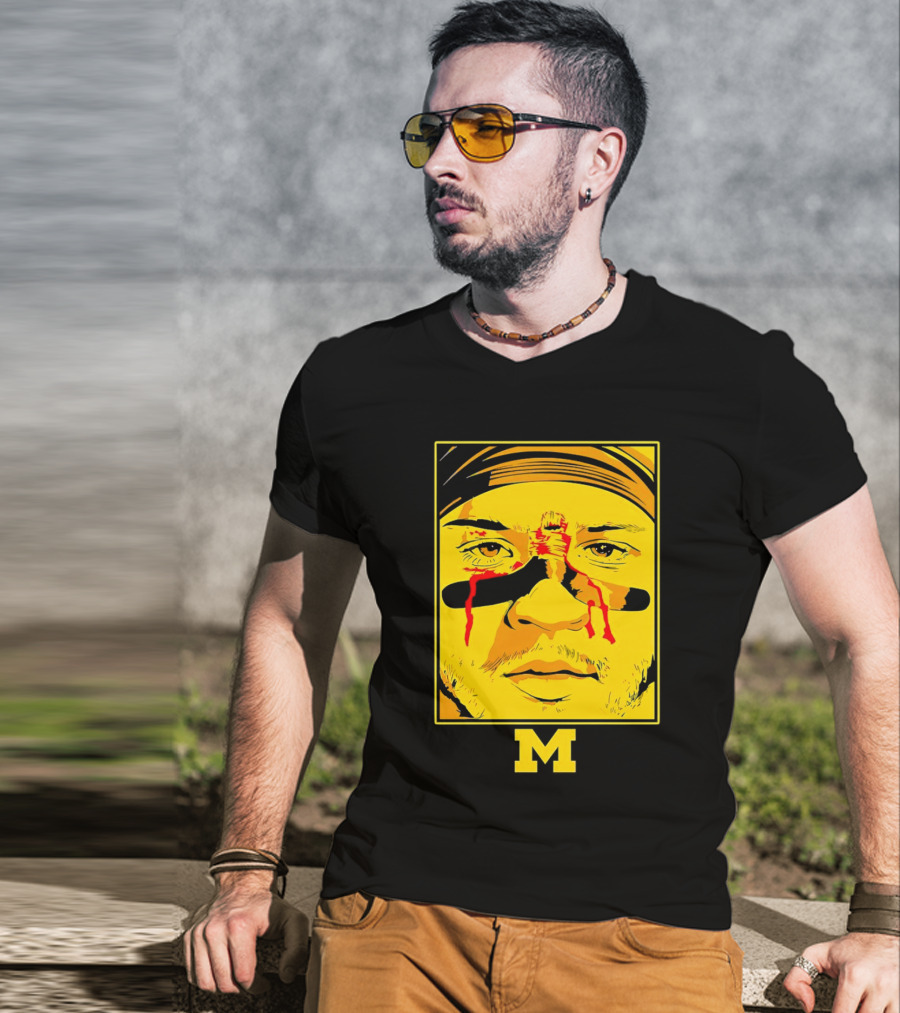 Blake Corum Game Face Michigan Wolverines Football Yellow M T-Shirt